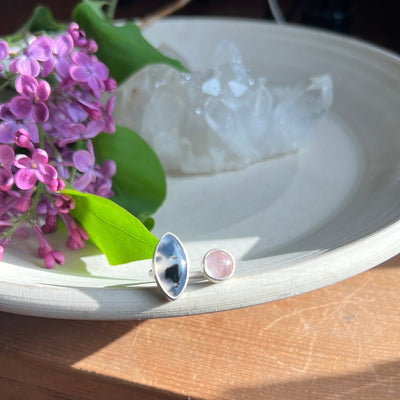 SWEETIE MONTANA AGATE + MORGANITE RING