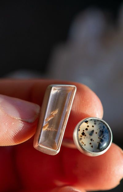 TINY DANCER TOPAZ + MONTANA AGATE RING