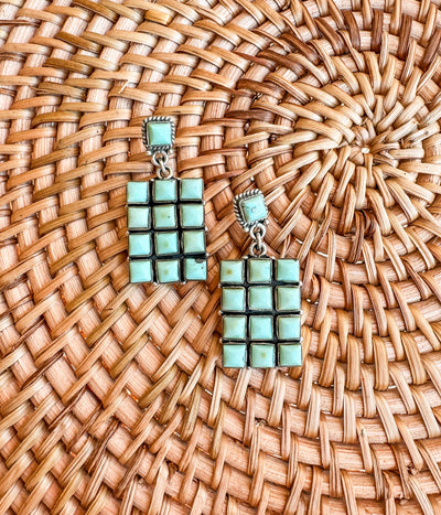 Kingman Turquoise Grid Earrings