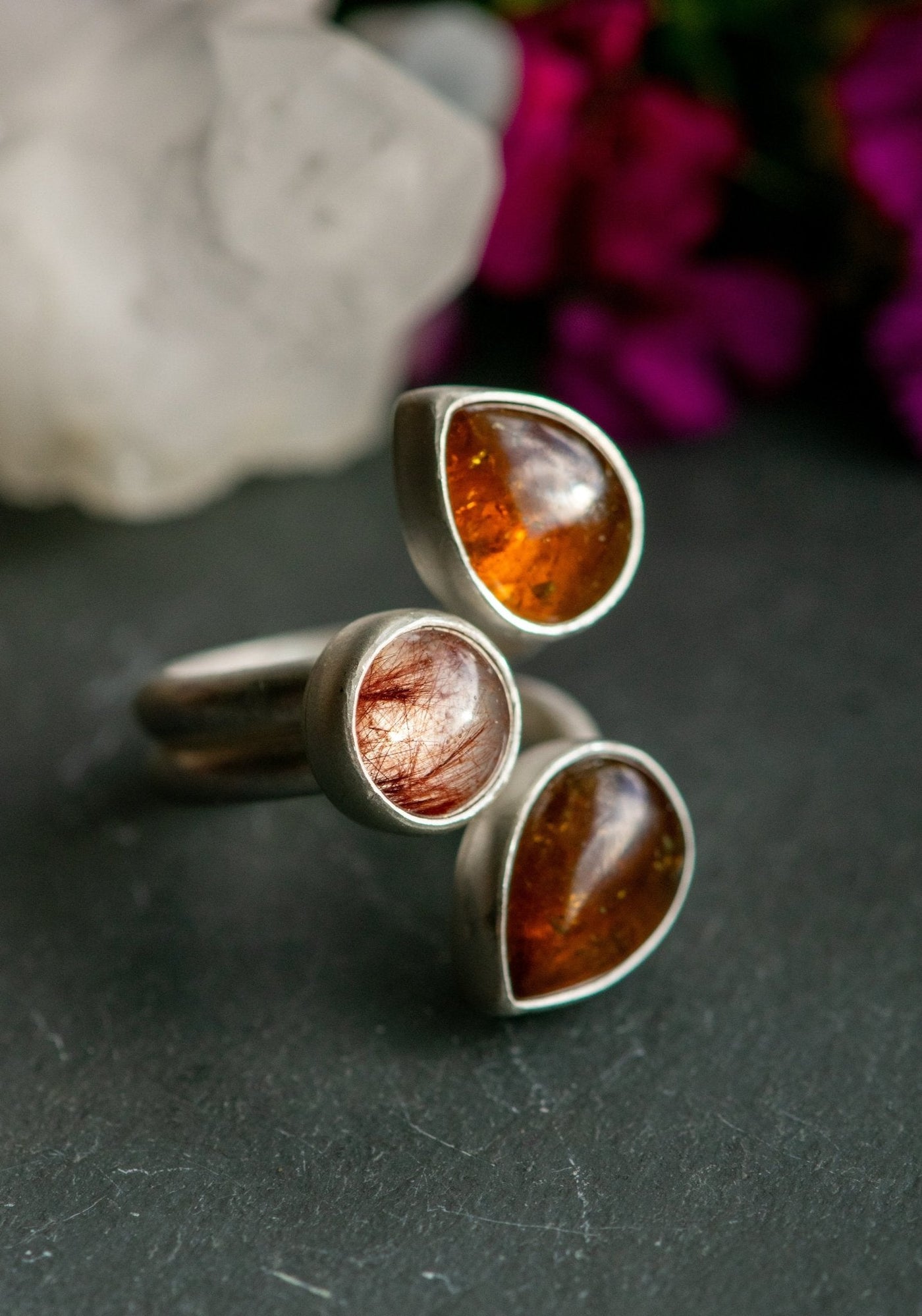 WINGED LIGHT GARNET RING