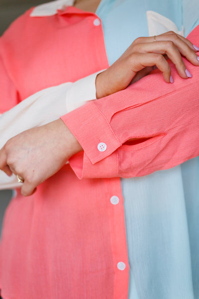 Capture The Day Two Toned Button Up - Brazen Ranch