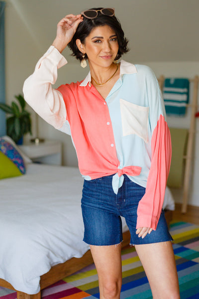 Capture The Day Two Toned Button Up - Brazen Ranch