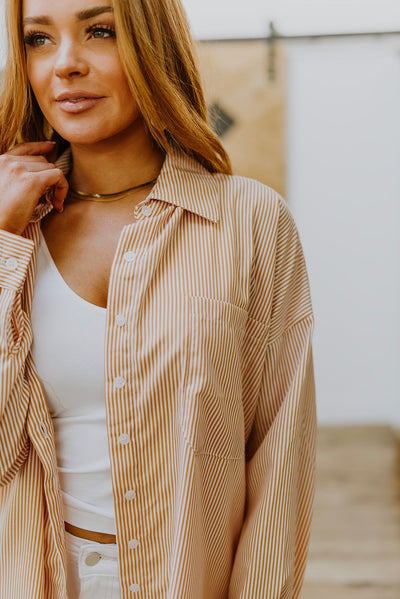 Easy On The Eyes Striped Button Up - Brazen Ranch