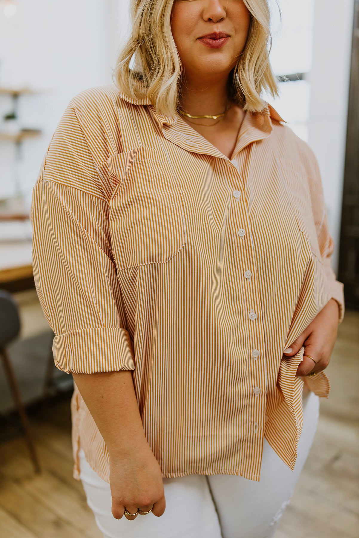 Easy On The Eyes Striped Button Up - Brazen Ranch