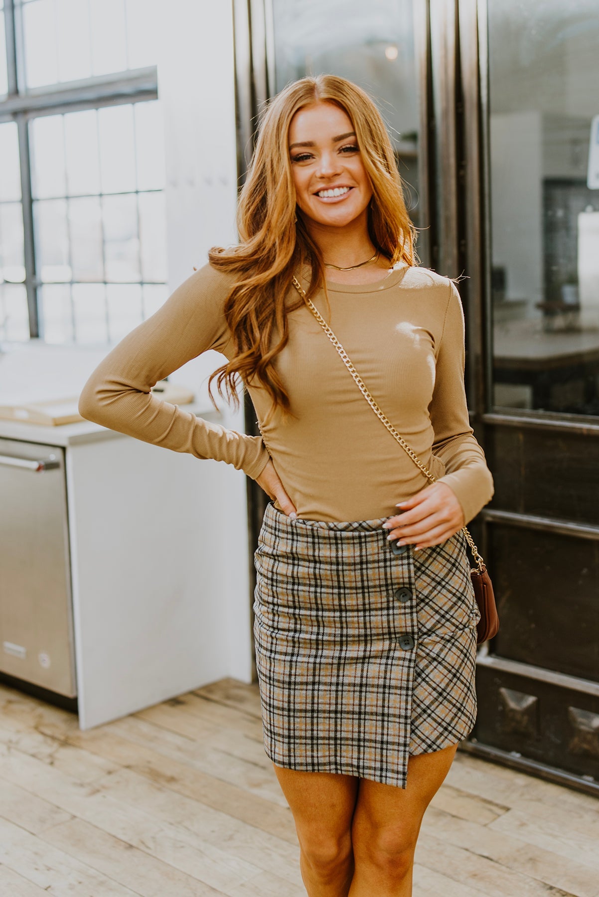 Late To Class Plaid Mini Skort - Brazen Ranch