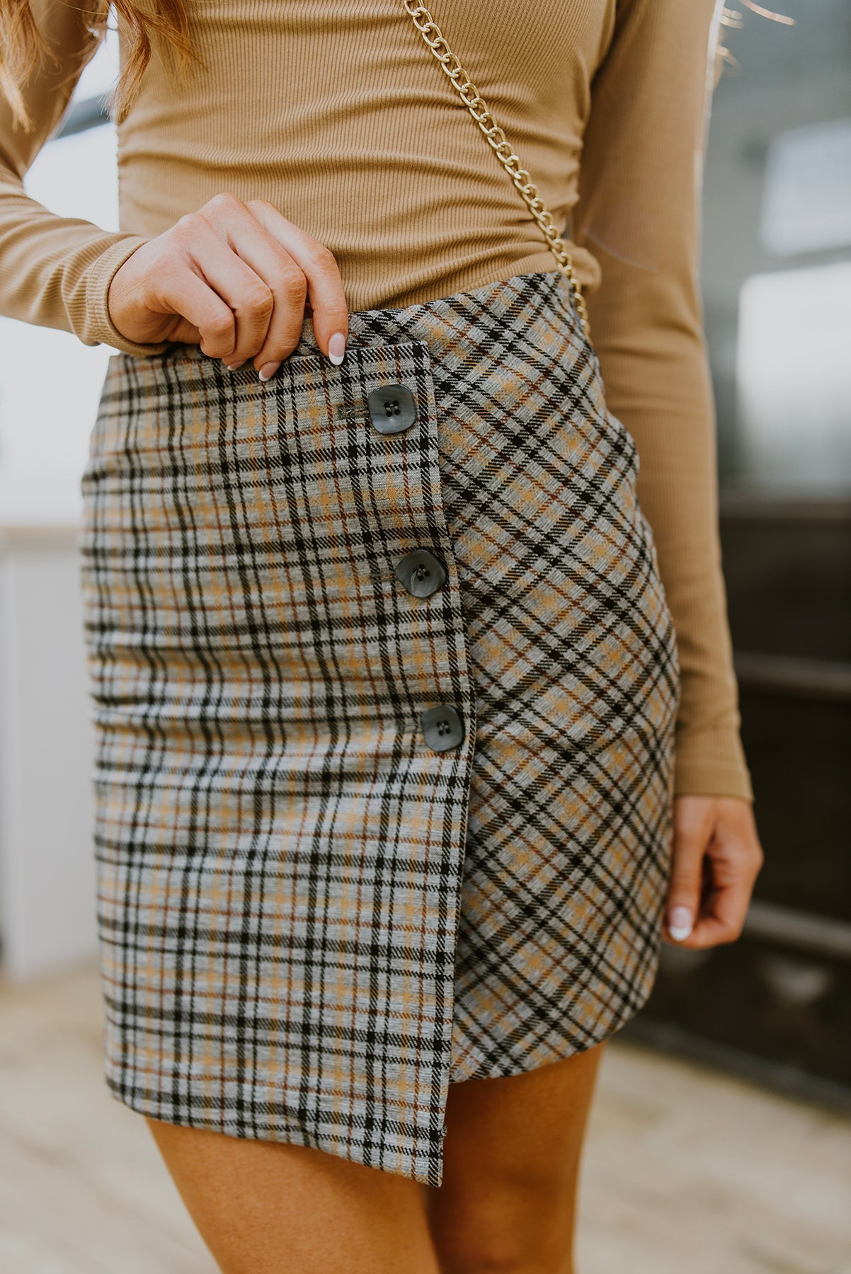 Late To Class Plaid Mini Skort - Brazen Ranch