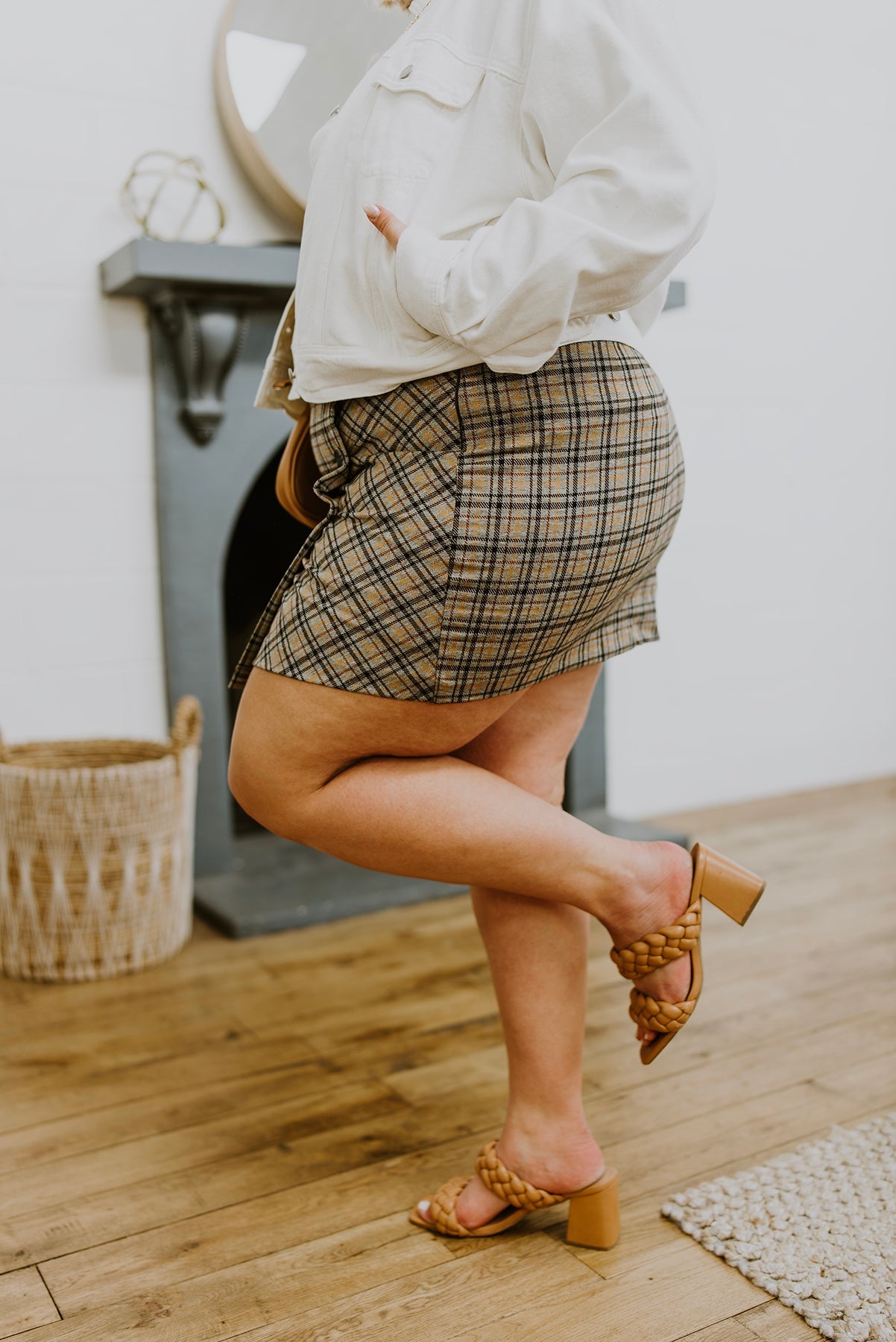 Late To Class Plaid Mini Skort - Brazen Ranch