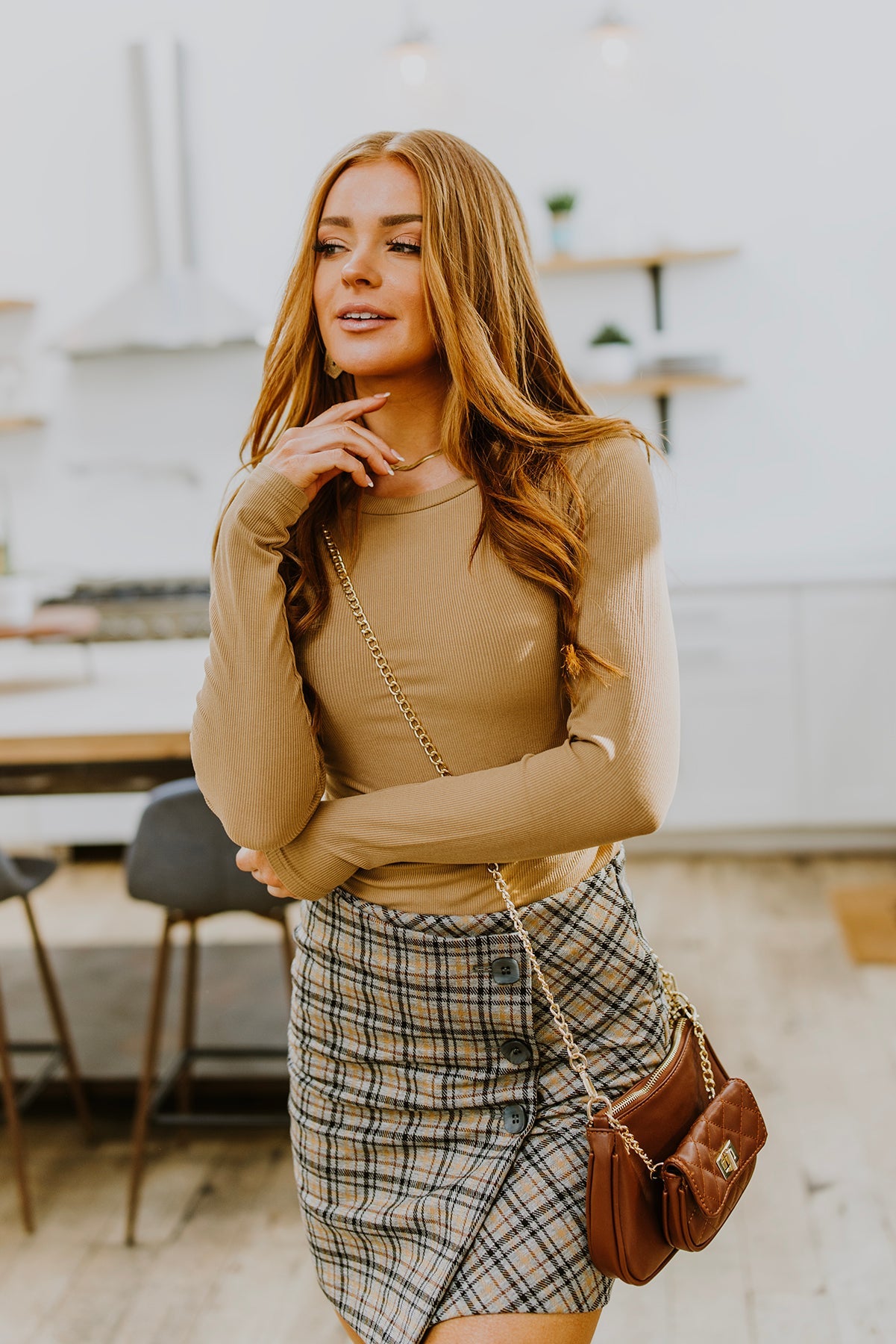 Late To Class Plaid Mini Skort - Brazen Ranch