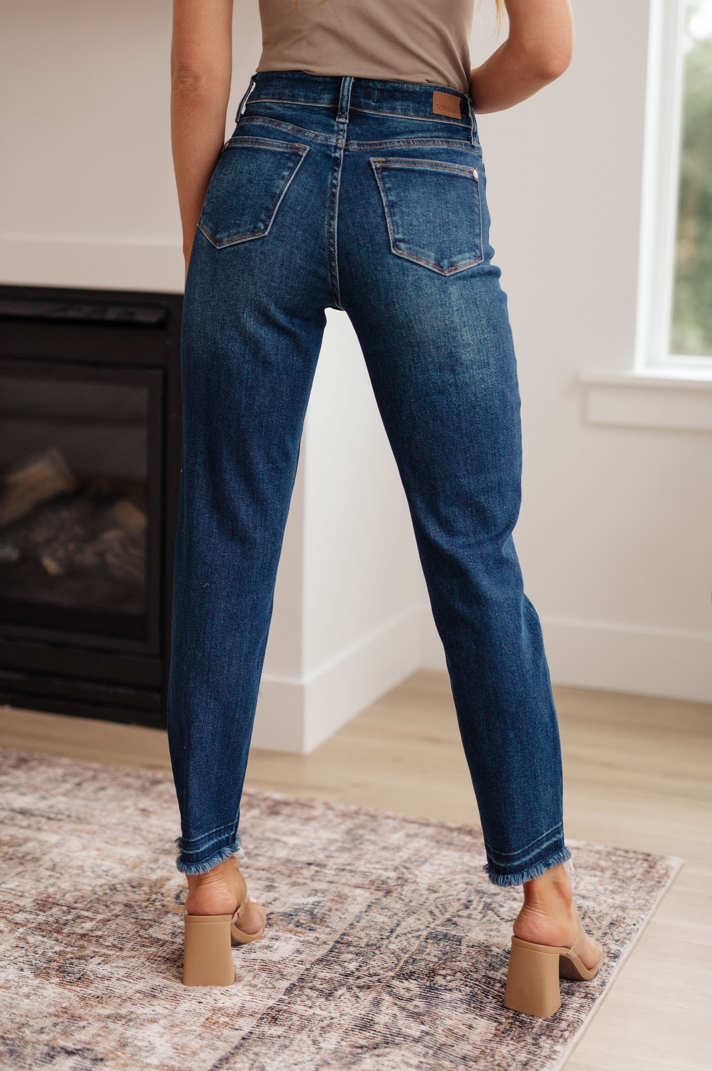 Phillipa High Rise Release Hem Slim Jeans