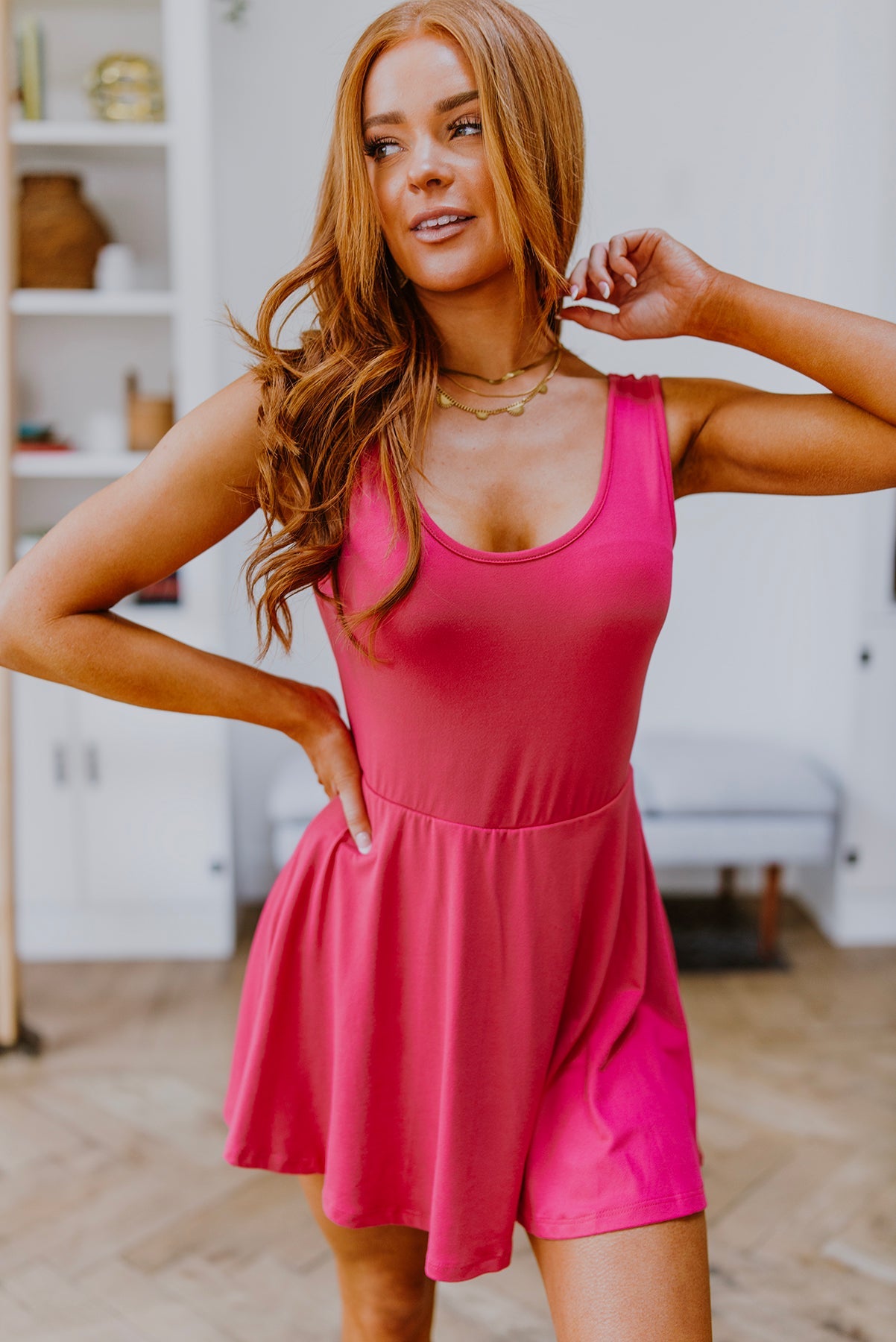 Think Pink Sleeveless Skort Dress - Brazen Ranch