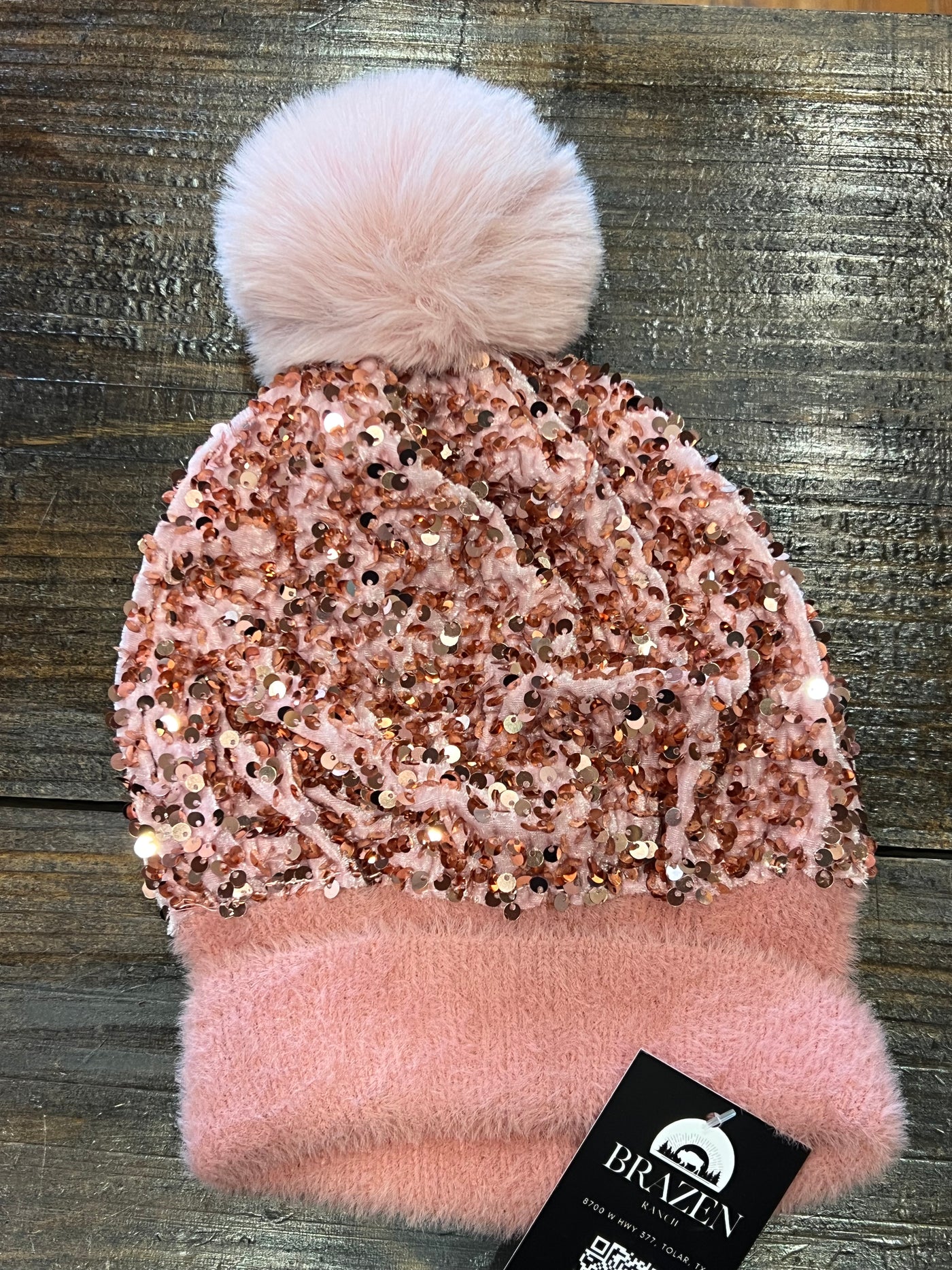 Sequin Pom Beanie - Brazen Ranch