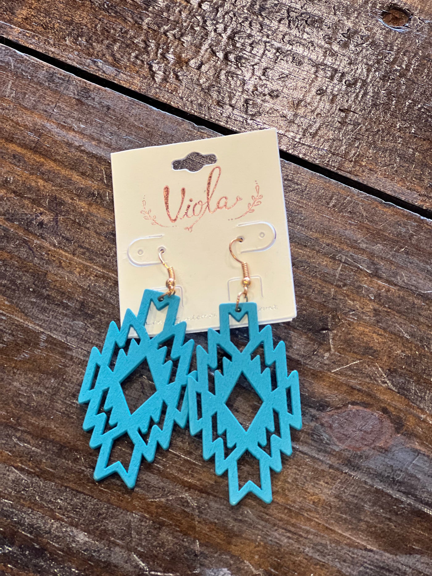 Wooden Aztec Earrings - Brazen Ranch