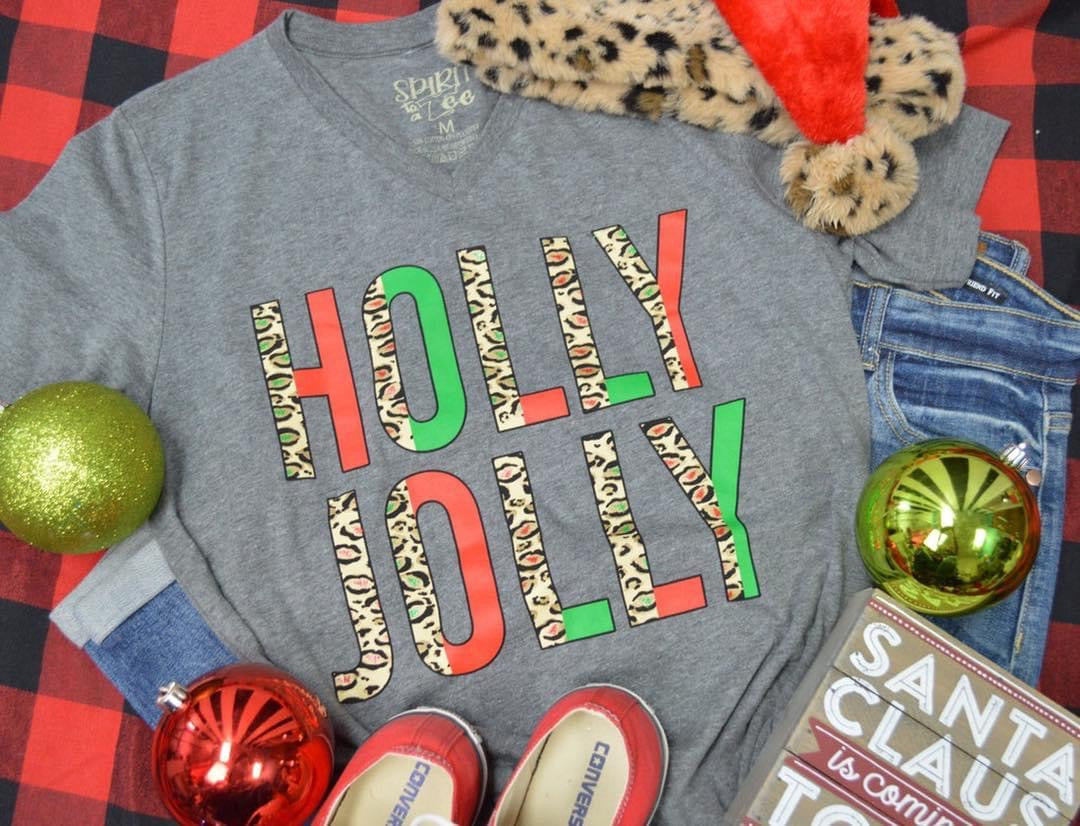 Holly Jolly Glitter Tee - Brazen Ranch