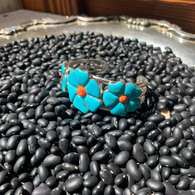 Turquoise Spiny Flower Cuff - Brazen Ranch