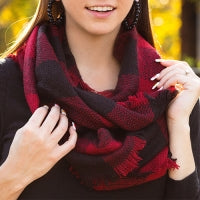 Buffalo Plaid infinity Scarf - Brazen Ranch