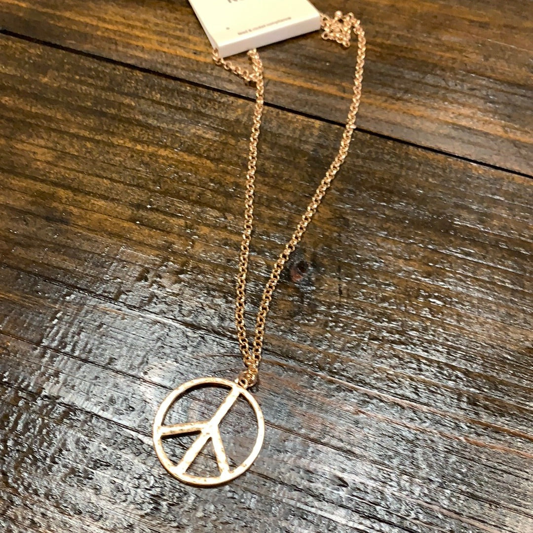 Hammered Peace Necklace - Brazen Ranch